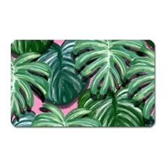 Painting Leaves Tropical Jungle Magnet (rectangular) by Simbadda