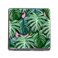 Painting Leaves Tropical Jungle Memory Card Reader (square 5 Slot) by Simbadda