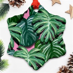 Painting Leaves Tropical Jungle Ornament (snowflake) by Simbadda