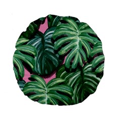 Painting Leaves Tropical Jungle Standard 15  Premium Round Cushions by Simbadda