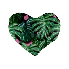 Painting Leaves Tropical Jungle Standard 16  Premium Heart Shape Cushions by Simbadda