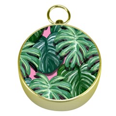 Painting Leaves Tropical Jungle Gold Compasses by Simbadda