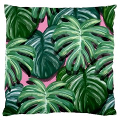 Painting Leaves Tropical Jungle Large Flano Cushion Case (two Sides) by Simbadda