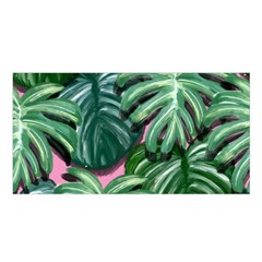 Painting Leaves Tropical Jungle Satin Shawl