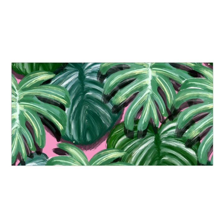 Painting Leaves Tropical Jungle Satin Shawl