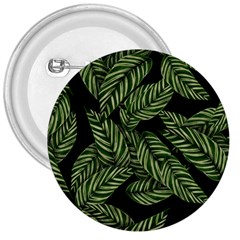 Leaves Black Background Pattern 3  Buttons by Simbadda