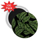 Leaves Black Background Pattern 2.25  Magnets (100 pack)  Front