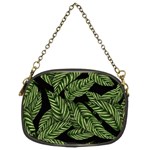 Leaves Black Background Pattern Chain Purse (Two Sides) Front