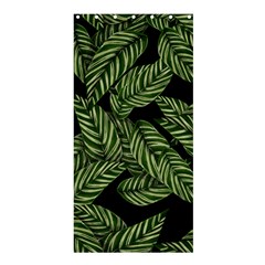 Leaves Black Background Pattern Shower Curtain 36  X 72  (stall)  by Simbadda