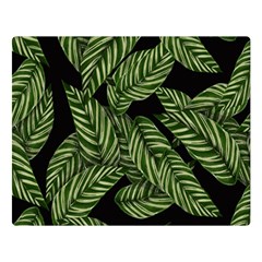 Leaves Black Background Pattern Double Sided Flano Blanket (large)  by Simbadda