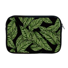 Leaves Black Background Pattern Apple Macbook Pro 17  Zipper Case by Simbadda