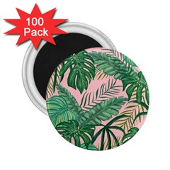 Tropical Greens Leaves Design 2 25  Magnets (100 Pack)  by Simbadda