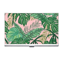 Tropical Greens Leaves Design Business Card Holder