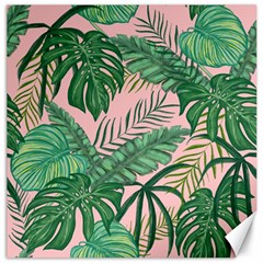 Tropical Greens Leaves Design Canvas 16  X 16  by Simbadda