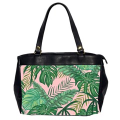 Tropical Greens Leaves Design Oversize Office Handbag (2 Sides) by Simbadda