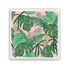 Tropical Greens Leaves Design Memory Card Reader (square) by Simbadda