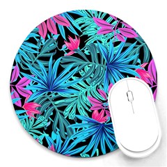 Leaves Picture Tropical Plant Round Mousepads