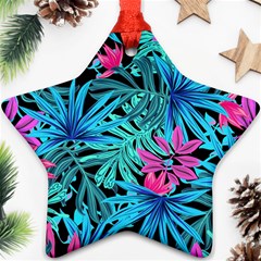 Leaves Picture Tropical Plant Ornament (star) by Simbadda