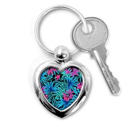 Leaves Picture Tropical Plant Key Chain (heart) by Simbadda