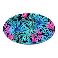 Leaves Picture Tropical Plant Oval Magnet by Simbadda