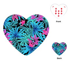 Leaves Picture Tropical Plant Playing Cards Single Design (heart) by Simbadda