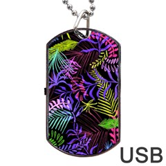 Leaves Nature Design Plant Dog Tag Usb Flash (one Side) by Simbadda