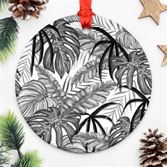 Drawing Leaves Nature Picture Ornament (round) by Simbadda