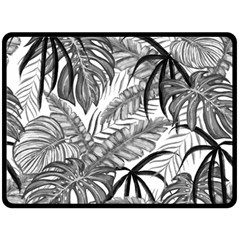 Drawing Leaves Nature Picture Double Sided Fleece Blanket (large)  by Simbadda