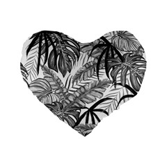 Drawing Leaves Nature Picture Standard 16  Premium Flano Heart Shape Cushions by Simbadda