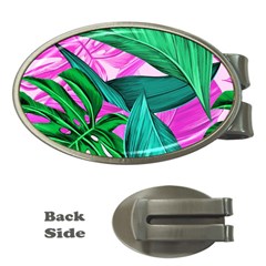 Tropical Greens Monstera Summer Money Clips (oval) 