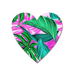 Tropical Greens Monstera Summer Heart Magnet by Simbadda