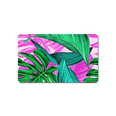 Tropical Greens Monstera Summer Magnet (name Card) by Simbadda