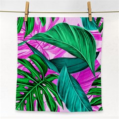 Tropical Greens Monstera Summer Face Towel by Simbadda