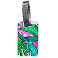 Tropical Greens Monstera Summer Luggage Tag (two Sides) by Simbadda