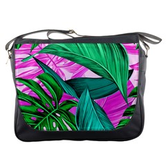 Tropical Greens Monstera Summer Messenger Bag by Simbadda