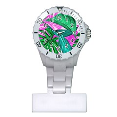 Tropical Greens Monstera Summer Plastic Nurses Watch by Simbadda