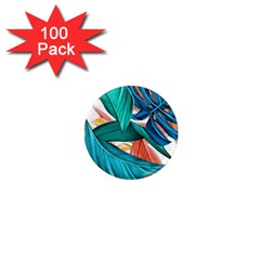 Leaves Tropical Summer Exotic 1  Mini Magnets (100 Pack)  by Simbadda