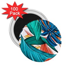 Leaves Tropical Summer Exotic 2 25  Magnets (100 Pack)  by Simbadda