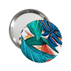 Leaves Tropical Summer Exotic 2 25  Handbag Mirrors by Simbadda