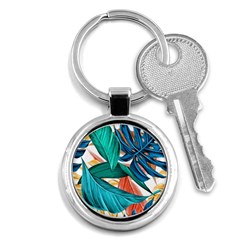 Leaves Tropical Summer Exotic Key Chain (round) by Simbadda