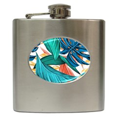 Leaves Tropical Summer Exotic Hip Flask (6 Oz) by Simbadda