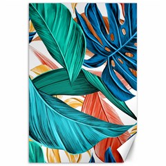 Leaves Tropical Summer Exotic Canvas 20  X 30  by Simbadda