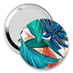 Leaves Tropical Summer Exotic 3  Handbag Mirrors by Simbadda