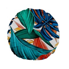 Leaves Tropical Summer Exotic Standard 15  Premium Round Cushions by Simbadda