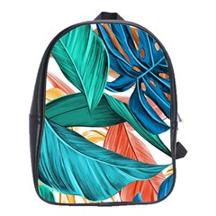 Leaves Tropical Summer Exotic School Bag (xl) by Simbadda