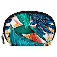 Leaves Tropical Summer Exotic Accessory Pouch (large) by Simbadda