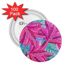 Leaves Tropical Reason Stamping 2 25  Buttons (100 Pack)  by Simbadda