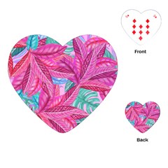 Leaves Tropical Reason Stamping Playing Cards Single Design (heart) by Simbadda