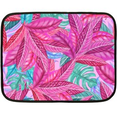 Leaves Tropical Reason Stamping Fleece Blanket (mini) by Simbadda