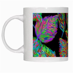 Autumn Pattern Dried Leaves White Mugs by Simbadda